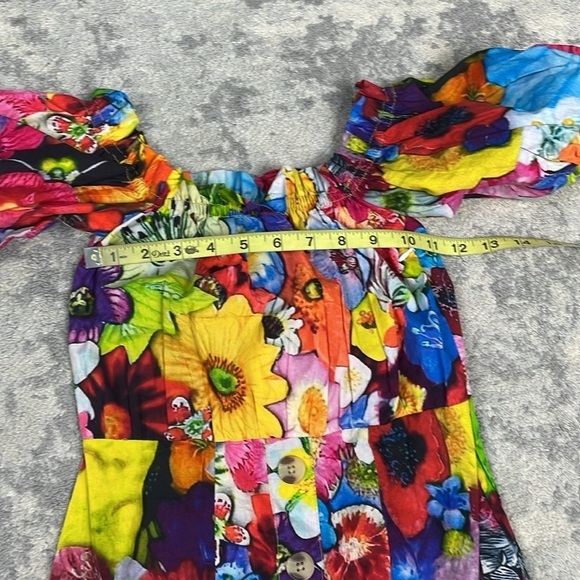 NWT Walter Baker Kylie Puff Sleeve Off the Shoulder Mini Dress Colorful Sz 0 - Picture 8 of 14